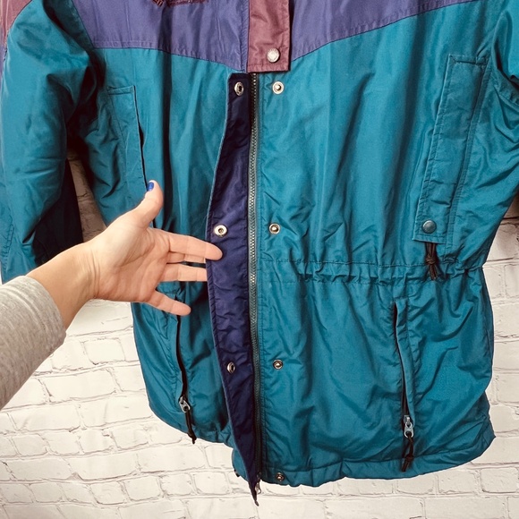 VINTAGE |•COLUMBIA•| 90s Oversize Double Drawstring Retro Jacket Size Medium - Picture 5 of 16
